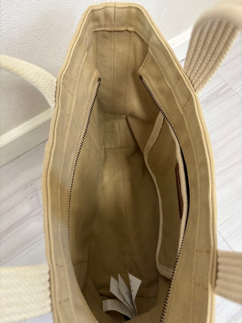 Ralph Lauren ポロベアベージュ刺繍ハンドバッグ