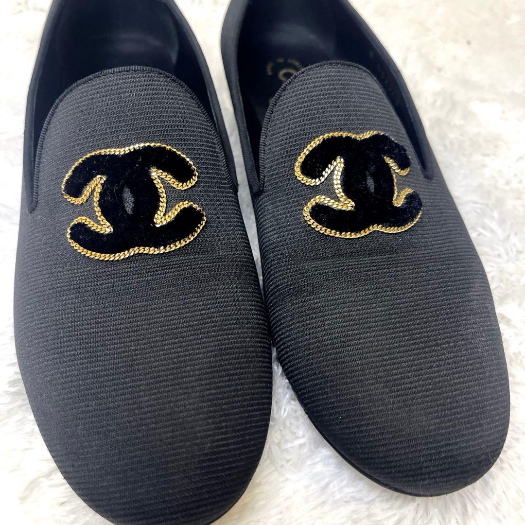 【美品】　CHANEL シャネル ココマーク　ローファー ブラック レディース