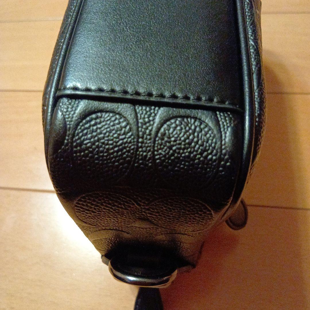 COACH ブラック レザー ショルダーバッグ