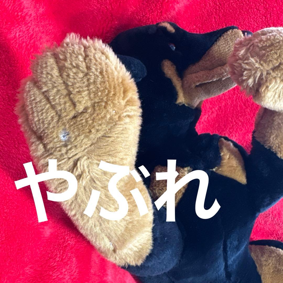 ⭐︎希少　大きな番犬　ぬいぐるみ　ドーベルマン？ロットワイラー？　寝そべり