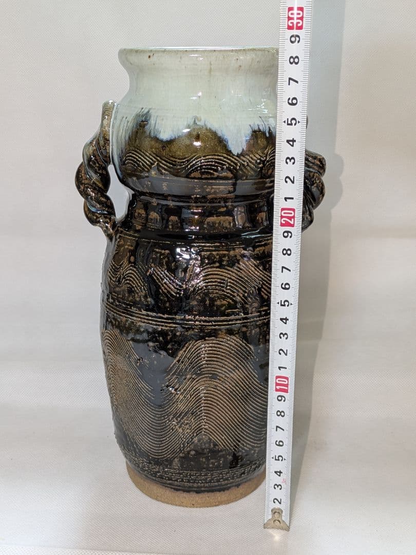 唐津焼　山口康雲　久峰陶苑　朝鮮唐津　花入れ　花瓶　花生け　フラワーベース　花器