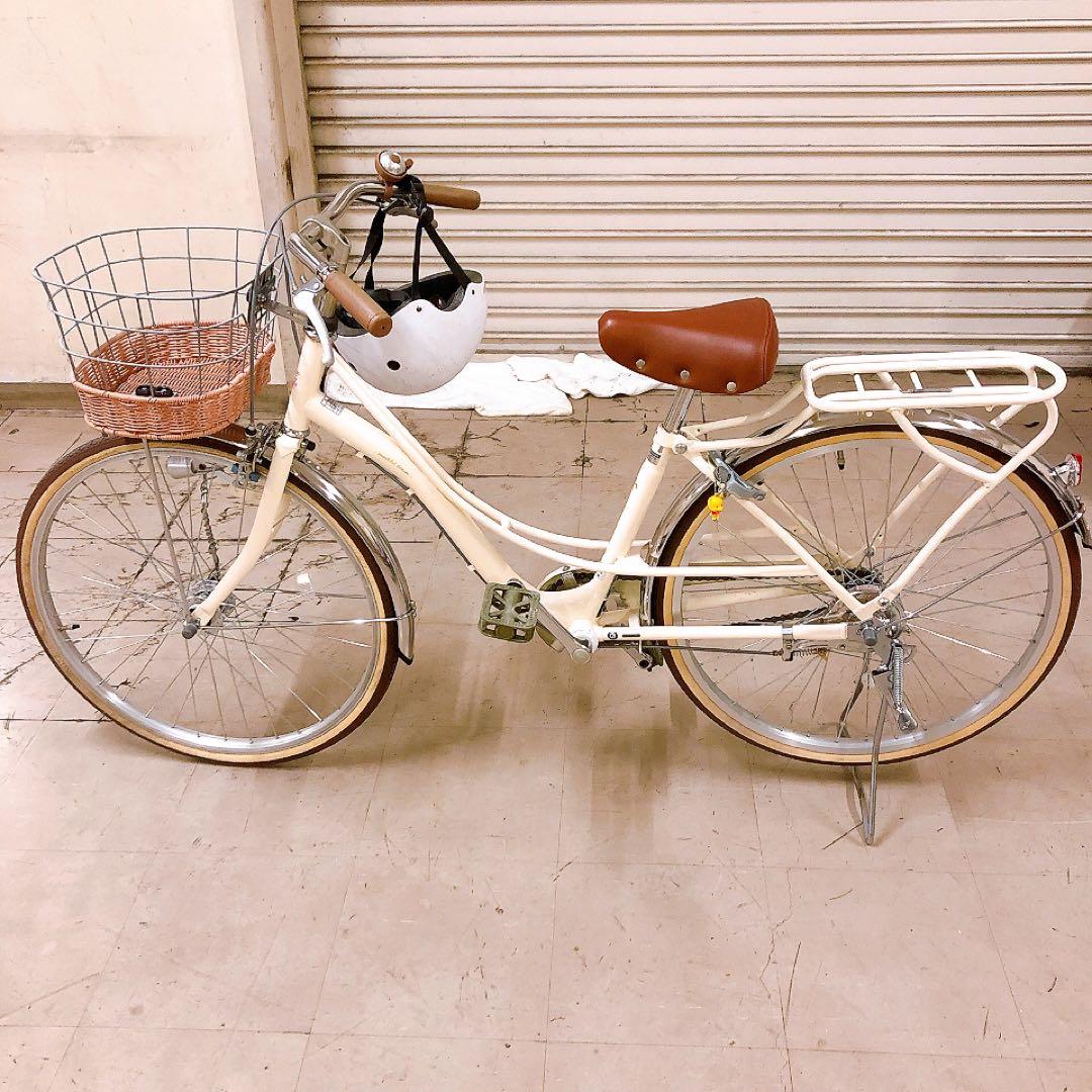 フェリーク ジュニア 自転車24インチ アンティークホワイト ヘルメット付き