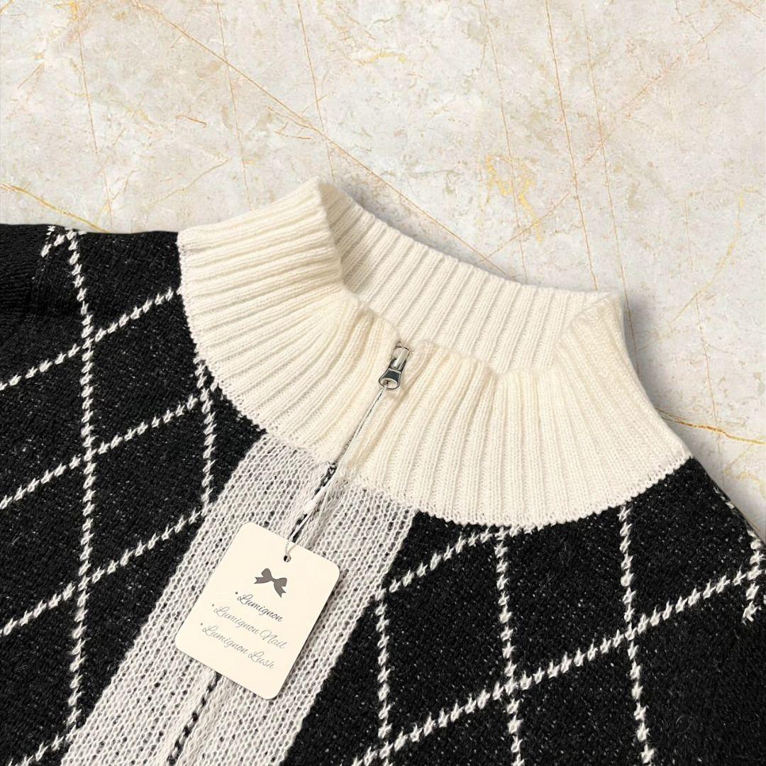 ◎新品◎★ルミニョン★diagonal check papillon knit★