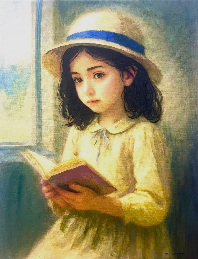 (F6号)松永美沙【幸せなひととき】表サイン有/裏共シール有/真作/油彩