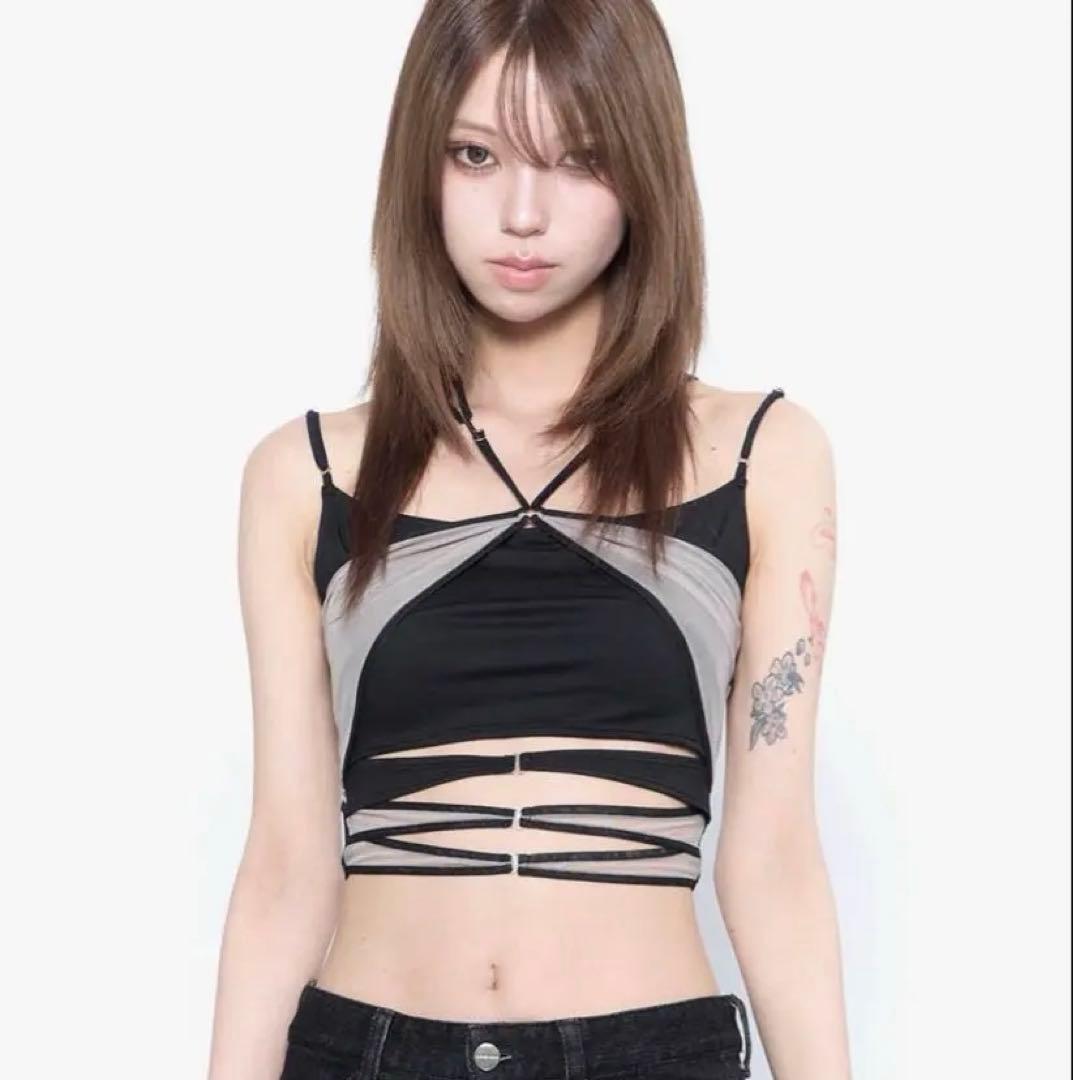 トップス theredthread S tulle layered camisole