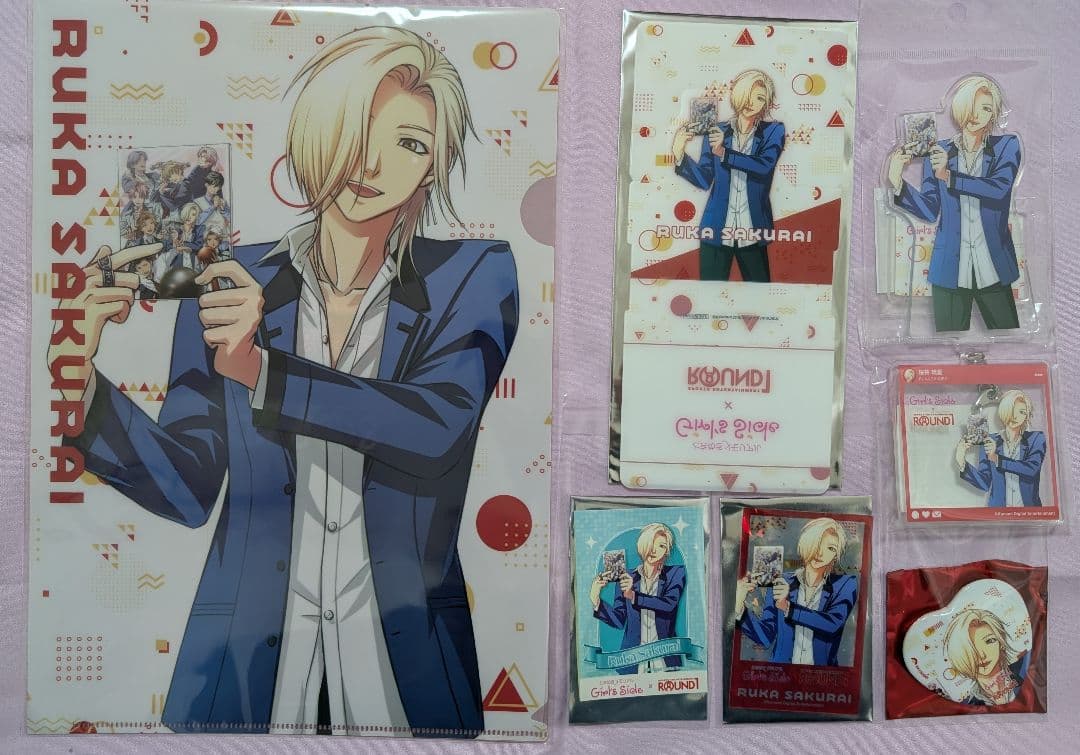 ときメモgs3桜井琉夏　アクスタ　缶バッジ　ファイル　キーホルダー他ラウンドワン