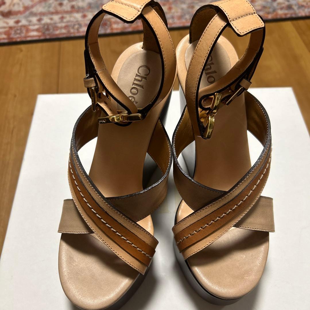 【Chloe 】クロエウェッジソールサンダル 新品未使用22.5センチ