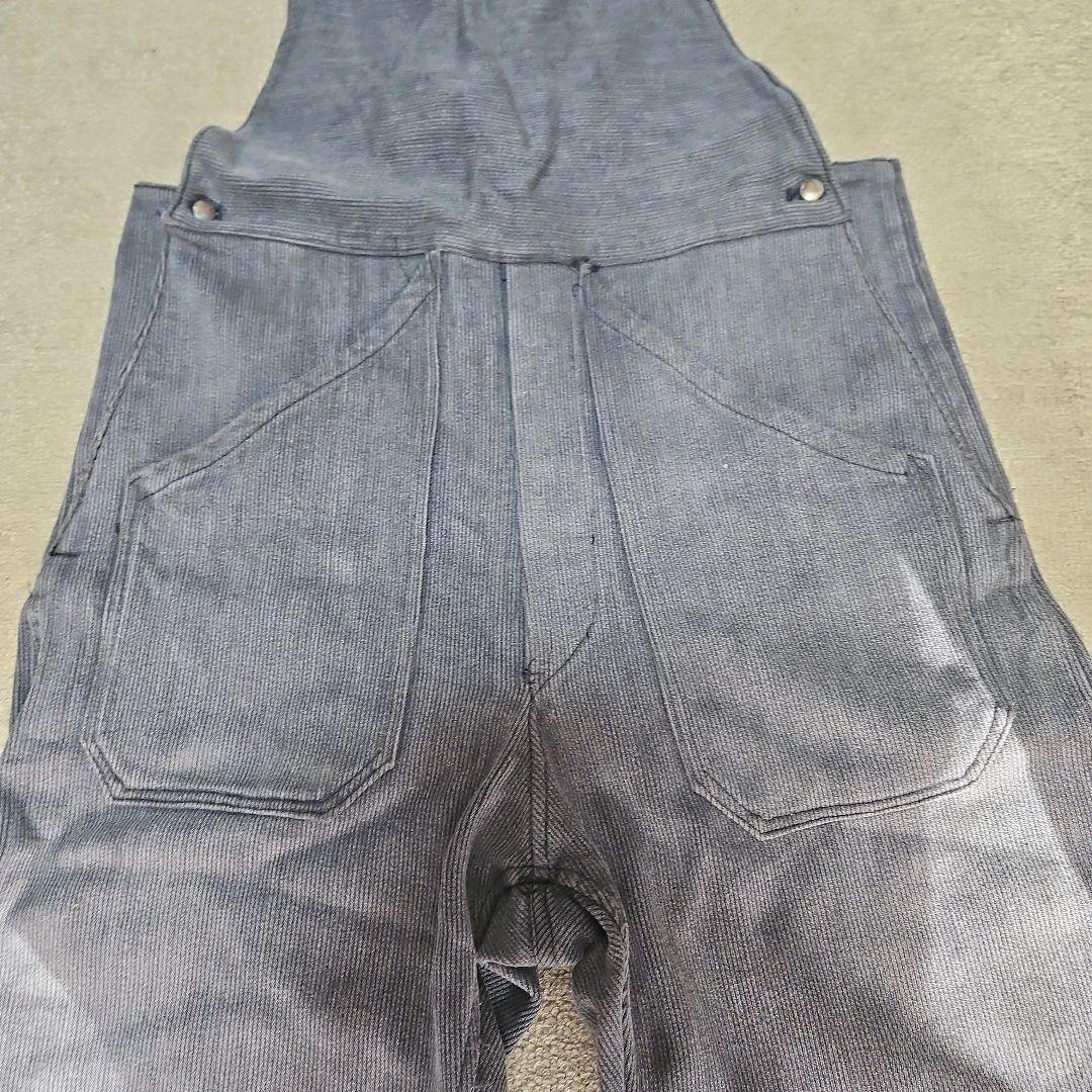 フレンチ vintage 希少 ピケ オーバーオール グレー