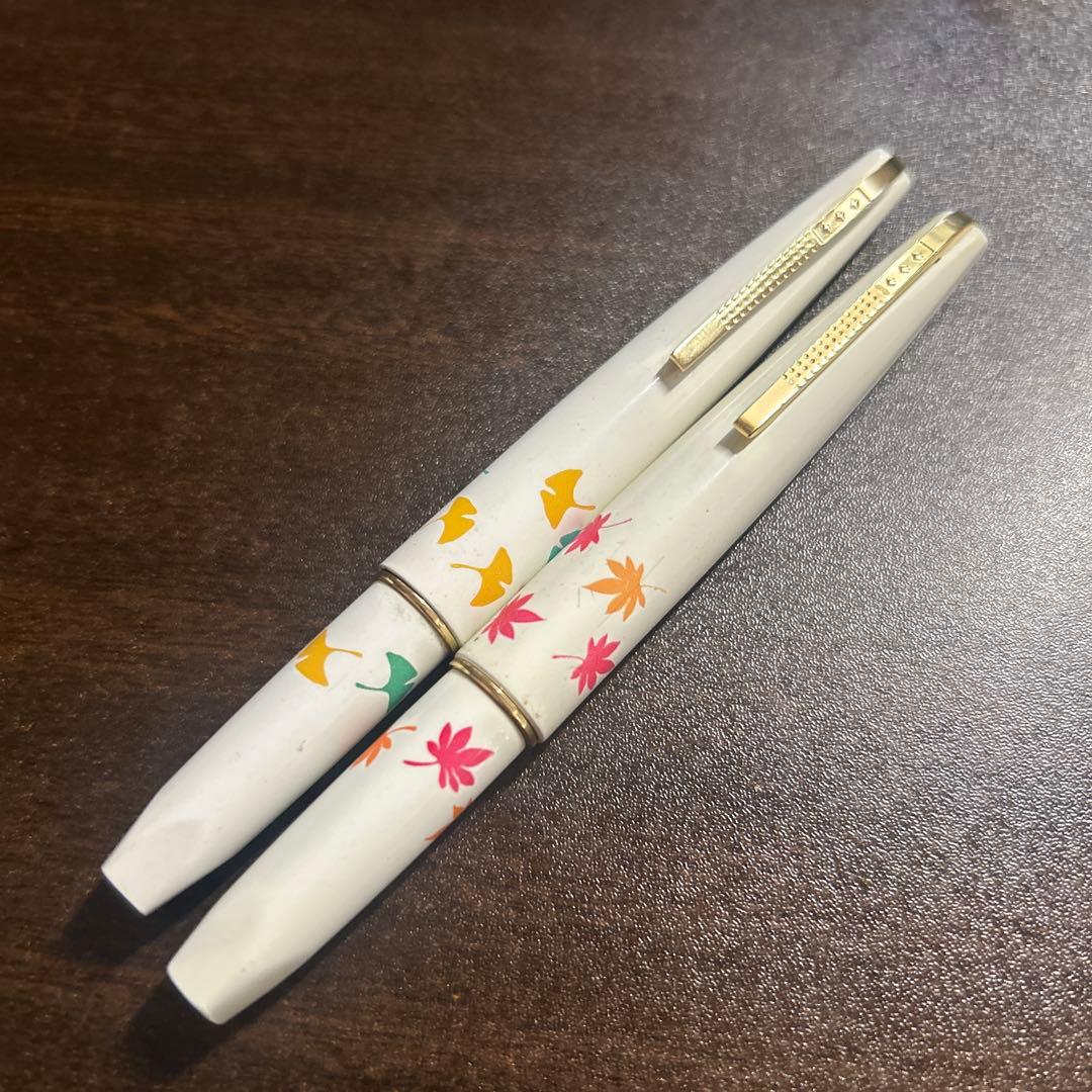 プラチナ万年筆　platinum 廃番　ビンテージ　18K 白軸　昭和レトロ