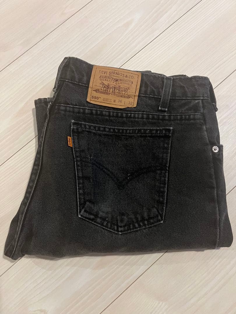 リーバイス550 後染めブラックUSA 製W36 L32相当