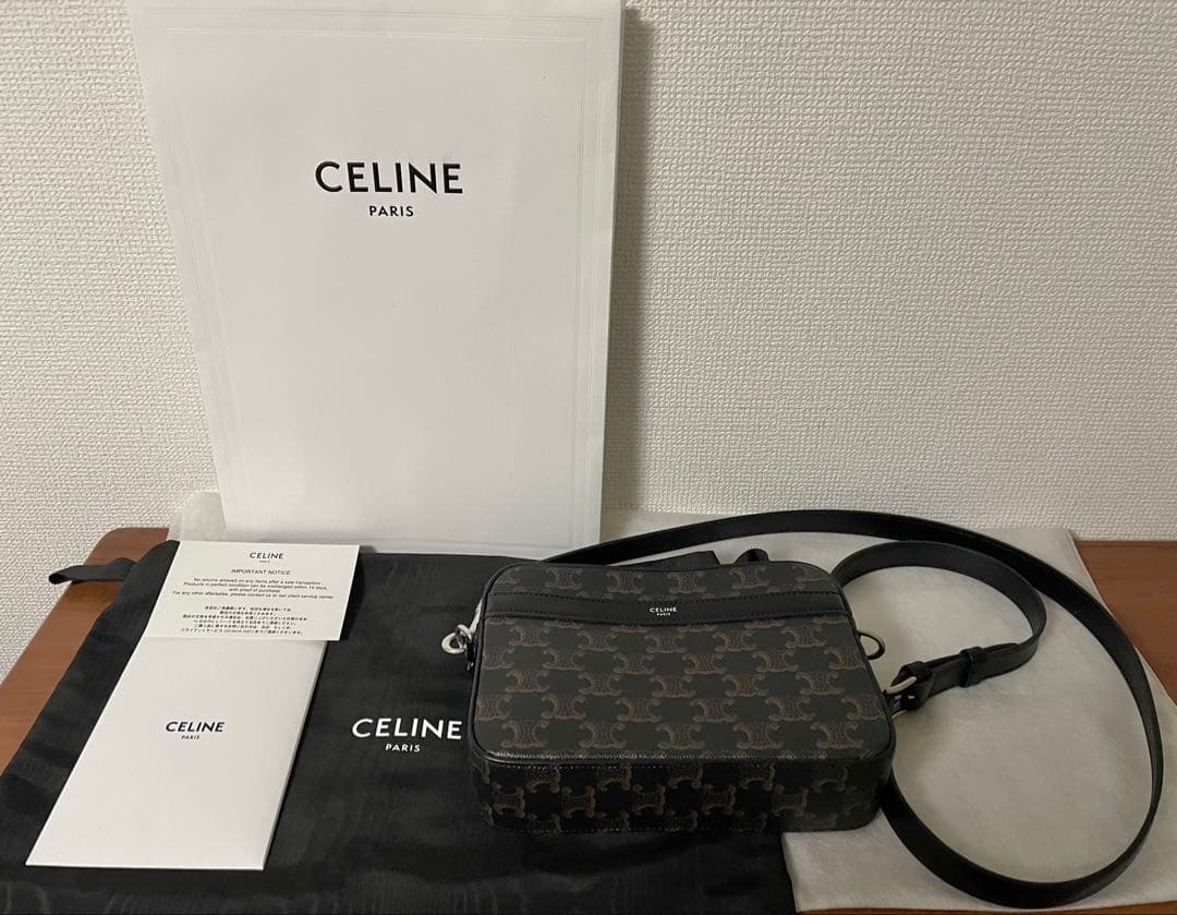 CELINE スモールメッセンジャーバッグ トリオンフキャンバス&カーフスキン