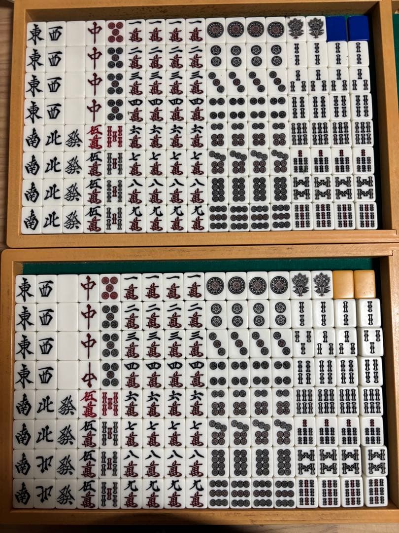 全自動麻雀卓　中古麻雀牌　青×茶のセット　（センチュリー）
