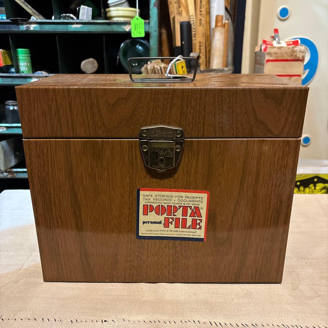 USA VINTAGE L FILEBOX 収納ケース鍵付き PORTA