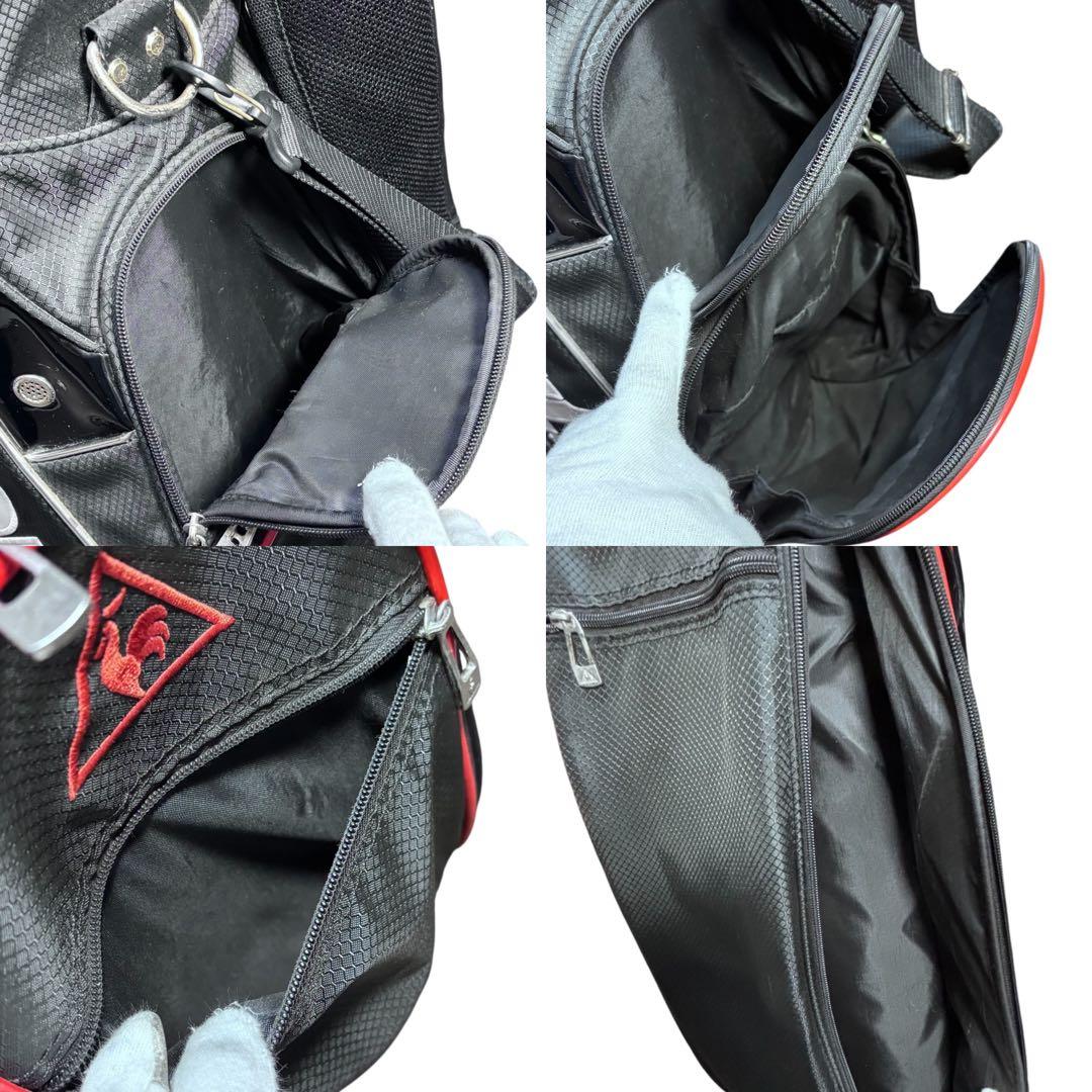 ルコックスポルティフ ゴルフ スタンドバッグ　ブラック/レッド 軽量