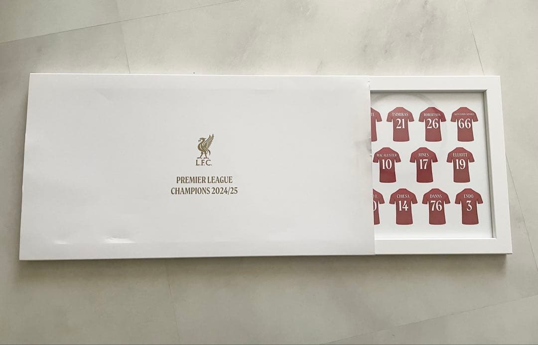 [新品未使用] リバプールFC 選手・ユニフォーム 額(プレシーズンツアー記念)