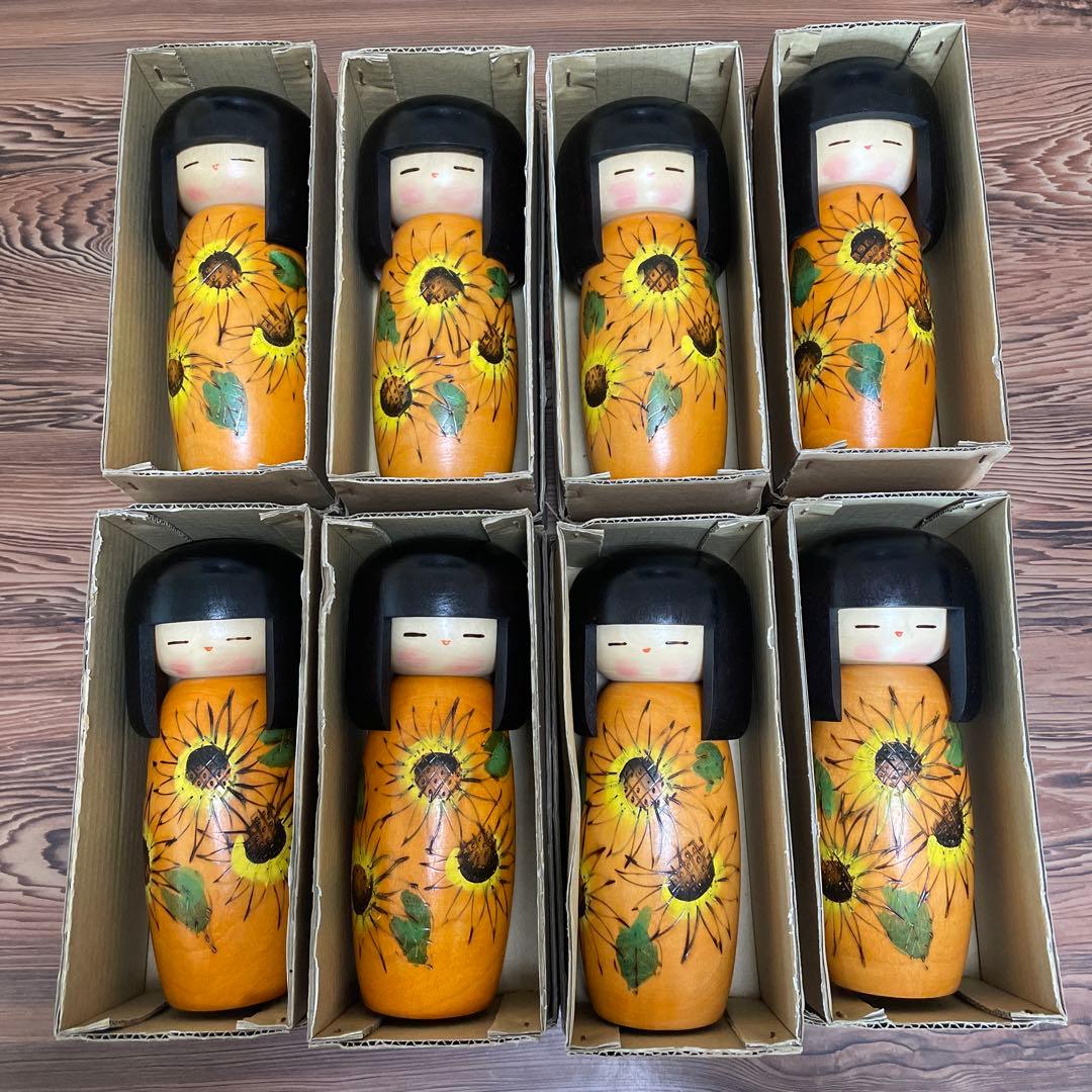 近代こけし【花映】真一郎作　8体セット　まとめ売り