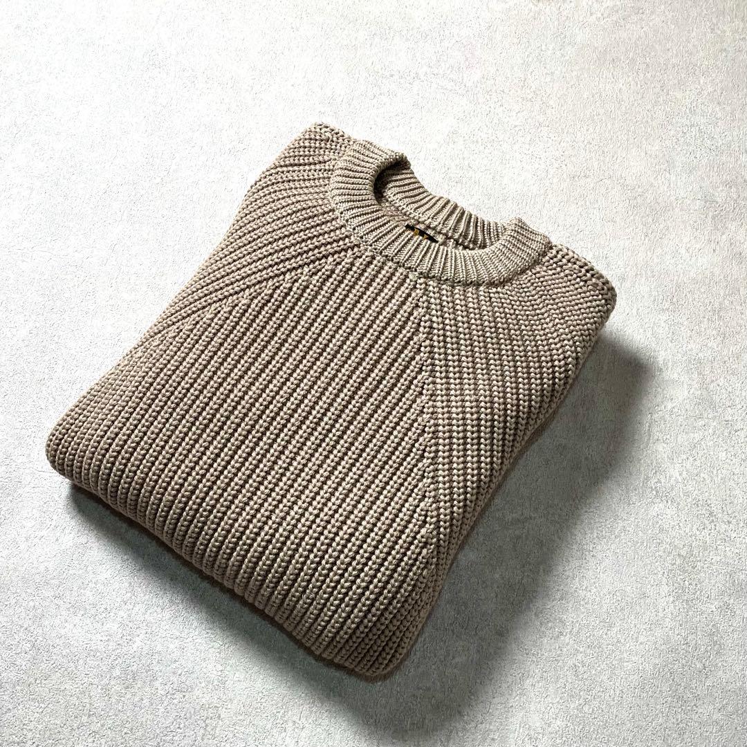 トップス BATONER WOOL SIGNATURE CREW BEIGE SIZE2