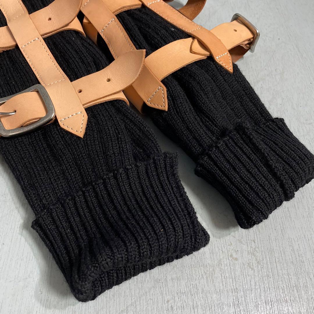 美品◆希少◆LIMI feuリミフゥ◆レザーレッグウォーマー◆サイズフリー