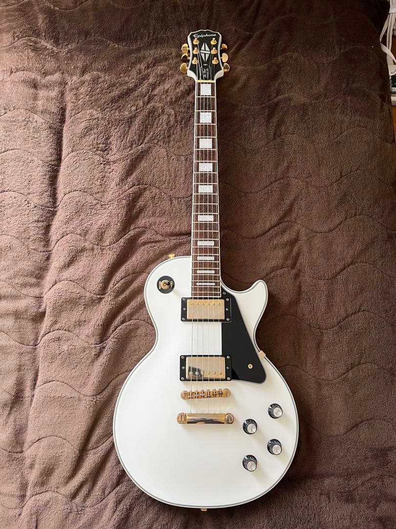 【調整済】epiphone Lespaul Custom pro white