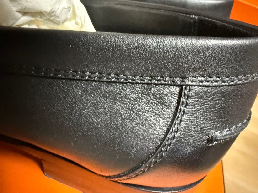 HERMES フリンジローファー ブラック・ホワイト