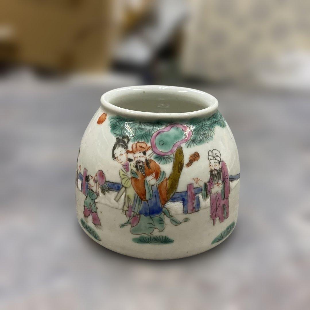 大清同治年製　粉彩人物図　骨董品　時代物