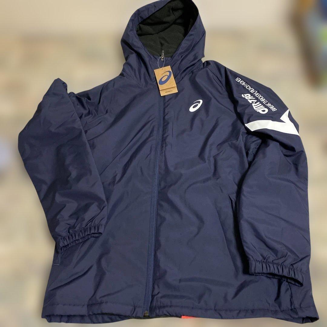 asics AIMTRG中綿ブレーカーフーディネイビーメンズXL