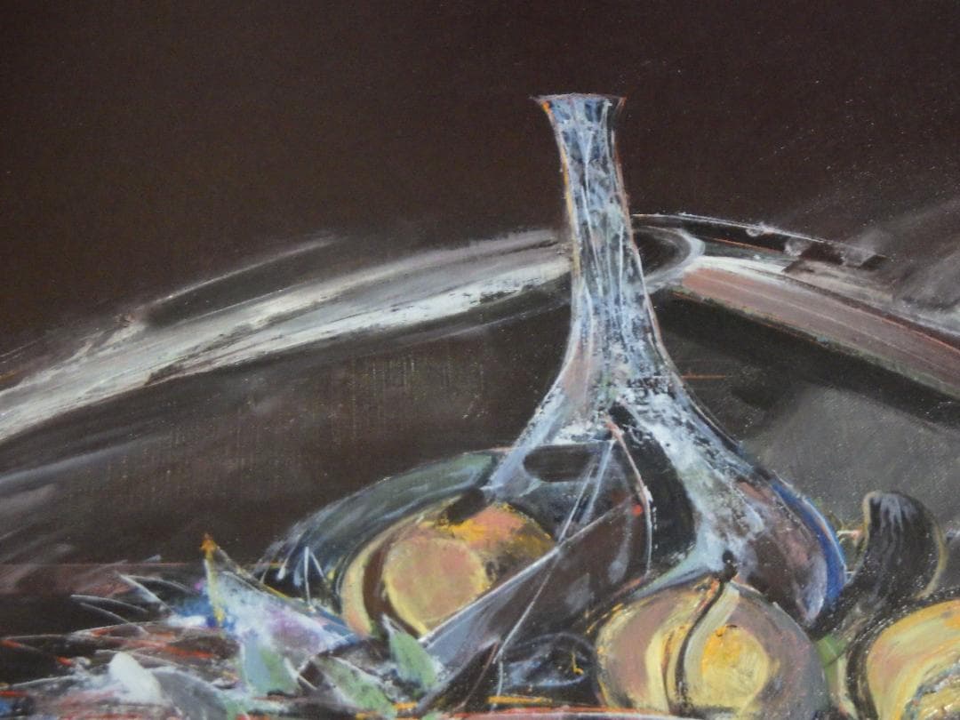 真作 大きい一点物 油彩 肉筆 奥田紘 静物 直筆サイン カード 高島屋 額装