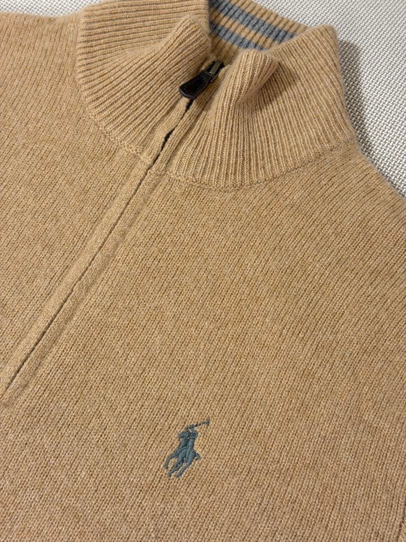 美品♡Polo Ralph Lauren ハーフジップセーター ベージュ グレー