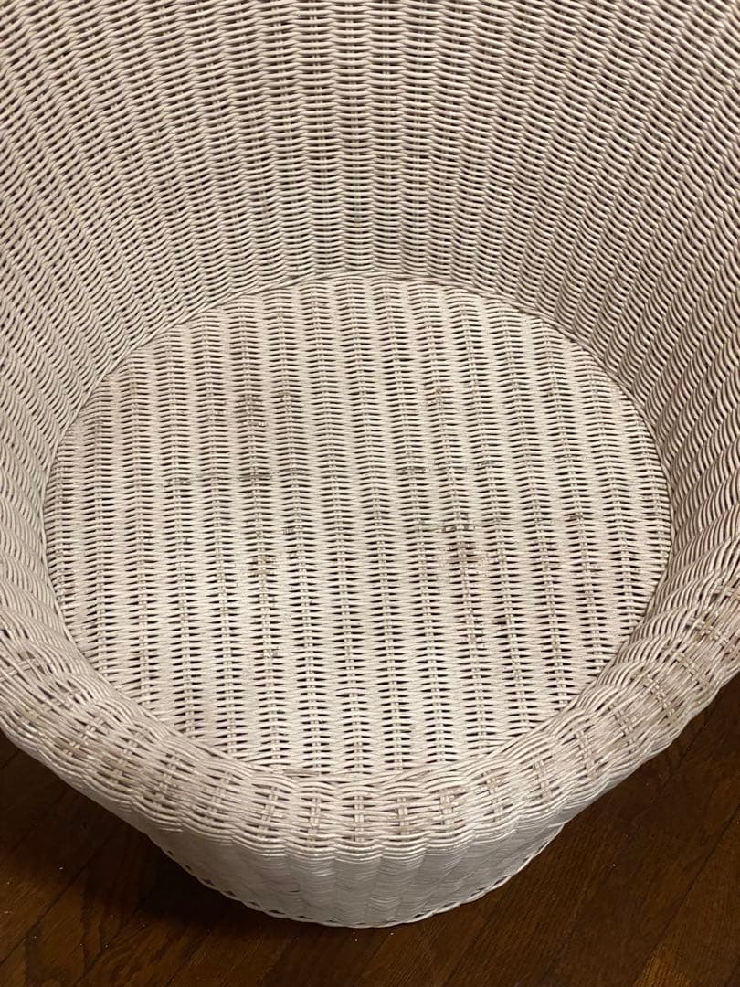 希少♦️高級 エッグチェア♦️ホワイトラタン♦️フレンチ シャビー♦️2脚セット 送料込