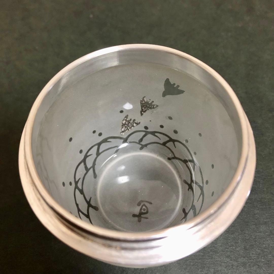 高橋直樹 波千鳥 吹きガラス棗 共箱 茶道具 義山