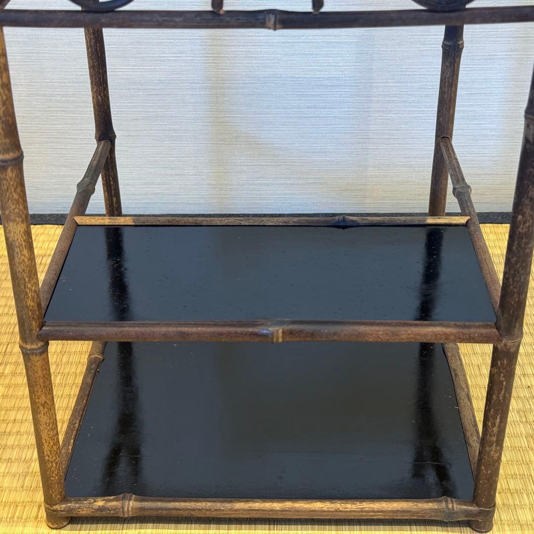 君子棚 斑竹 天然竹 水指棚 茶棚 紙箱 美品 茶道具