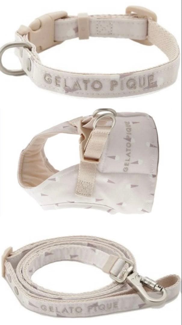 ジェラートピケ ジェラピケ ハーネス リード 首輪 3点セット