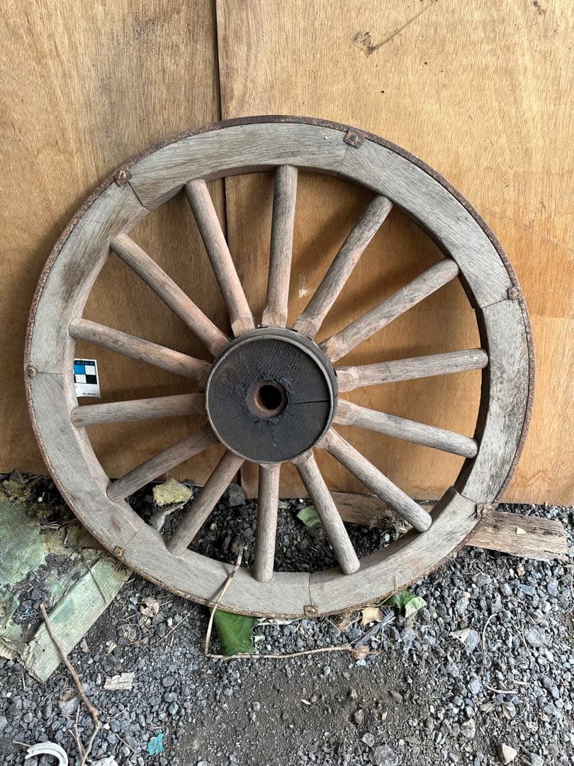 大八車　車輪　古民具　アンティーク　レトロ　ガーデニング