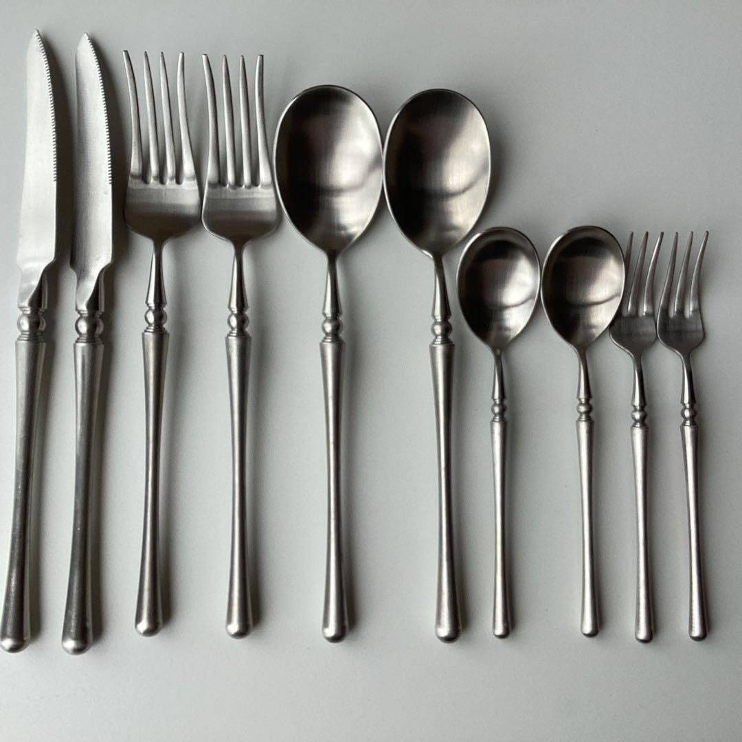 未使用 シルバー カトラリー ディナー & デザート スプーン フォーク ナイフ