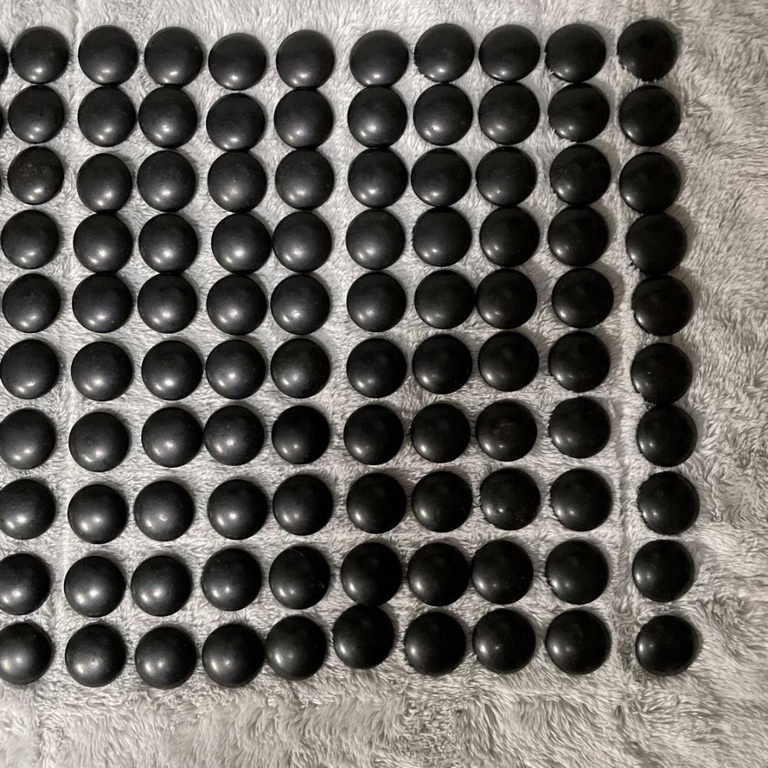 【碁笥付】蛤碁石34号 約9.6mm 那智黒石 白180個 黒174個