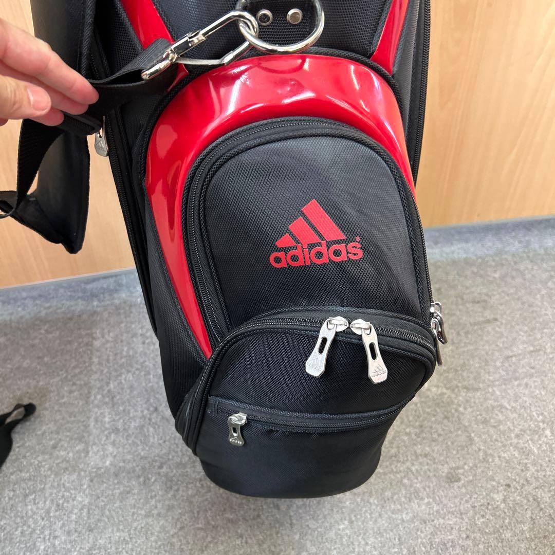 専用adidas ゴルフバッグ キャディバッグ　ブラック/レッド