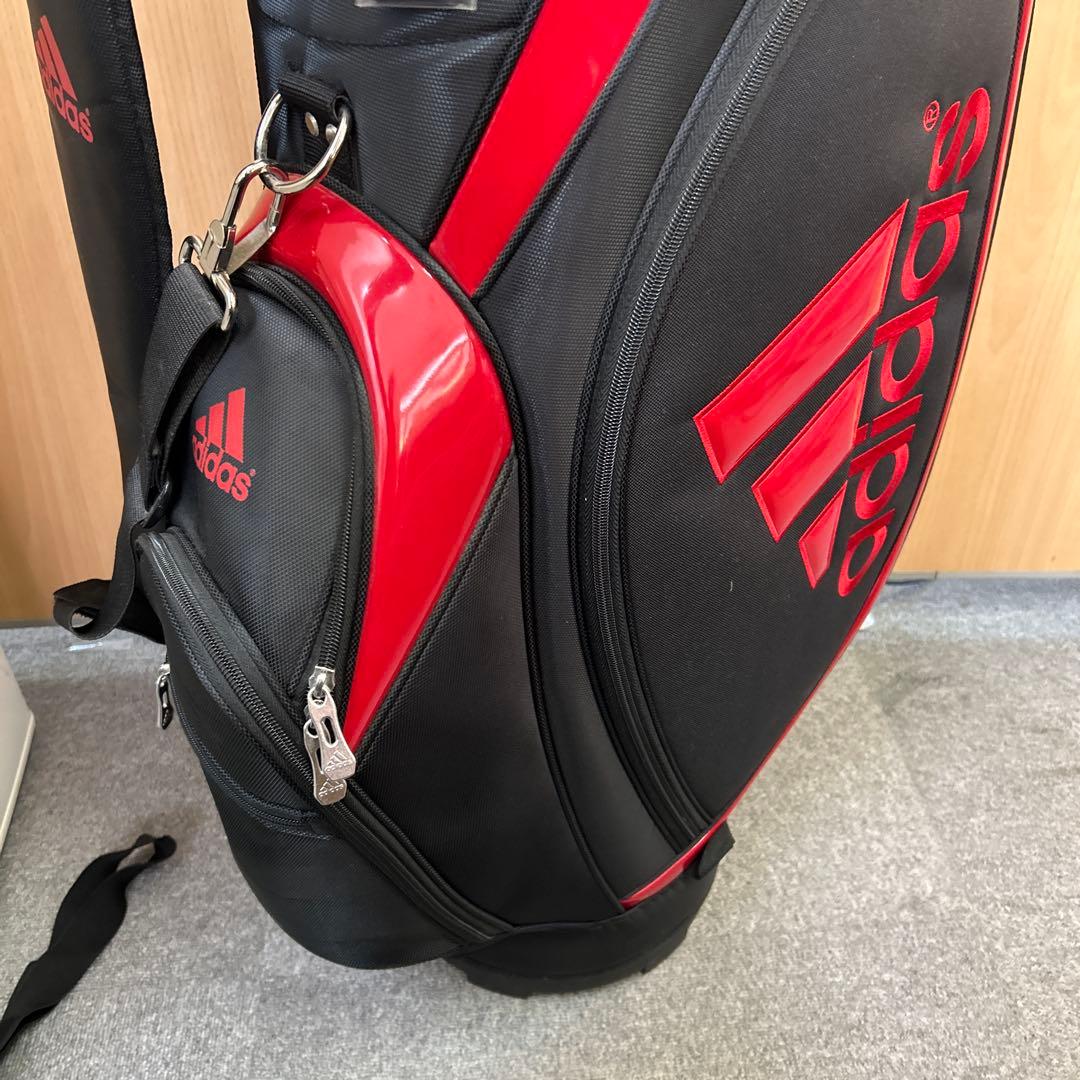 専用adidas ゴルフバッグ キャディバッグ　ブラック/レッド