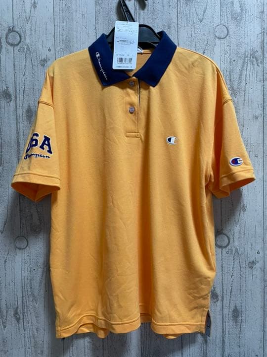 未使用ポロシャツ　ゴルフウェア　Lサイズ　チャンピオン　イエロー　新品タグ付き