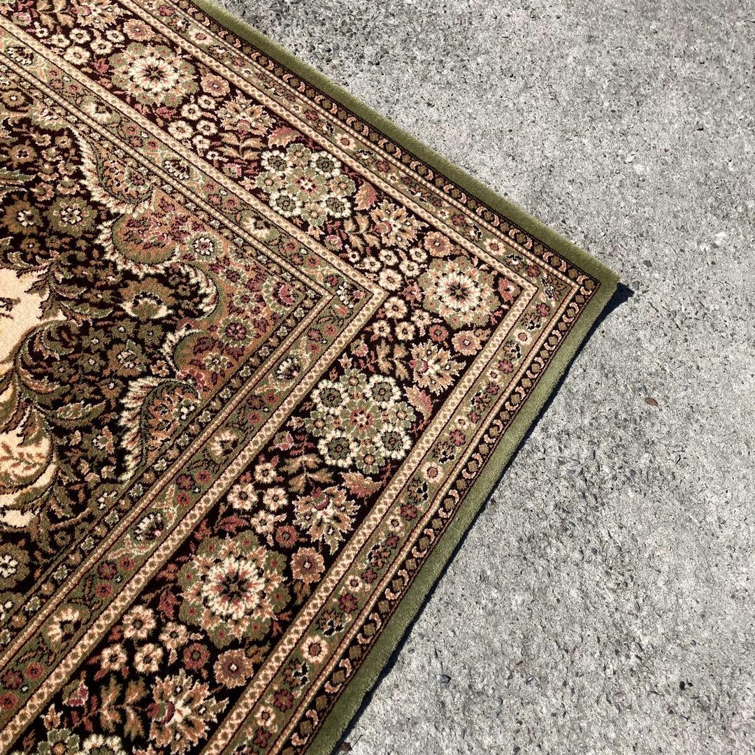 北欧レトロ ナイン ベルギー製 花柄ウールカーペット ペルシャ絨毯 大型絨毯