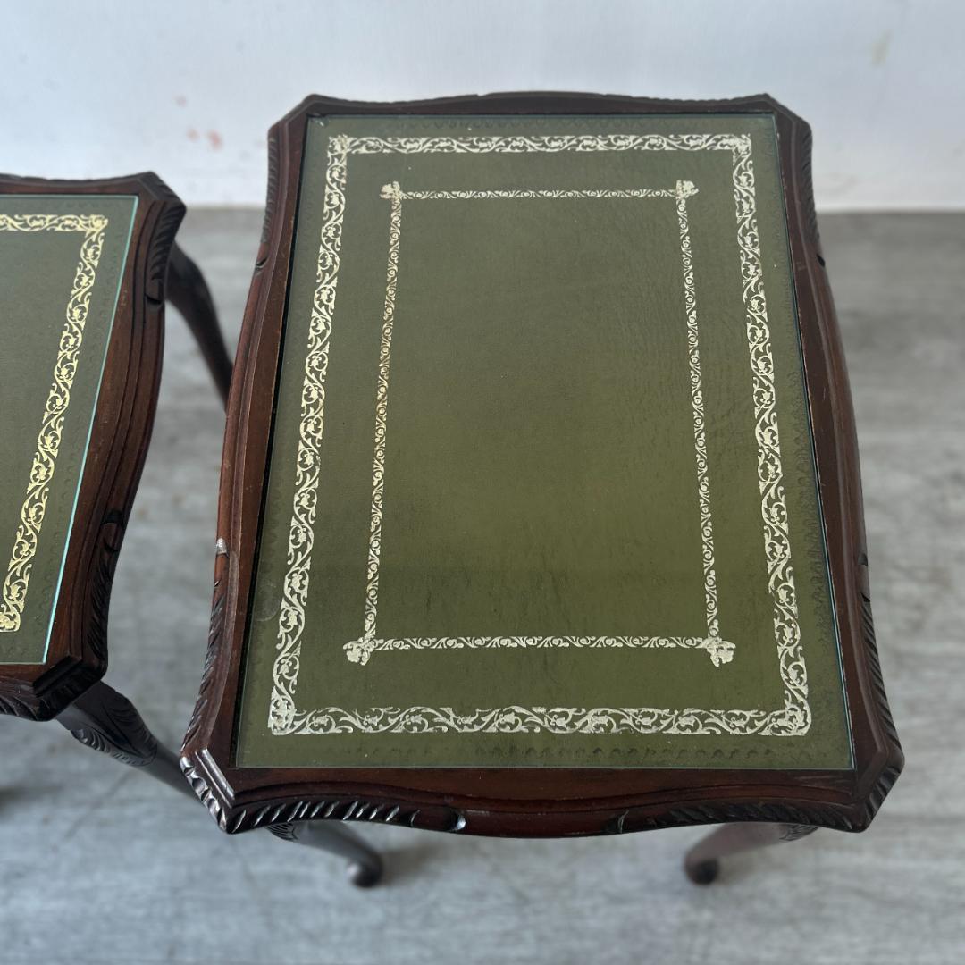 イギリス アンティーク家具 ガラストップ ネストテーブル 1960年頃 949A