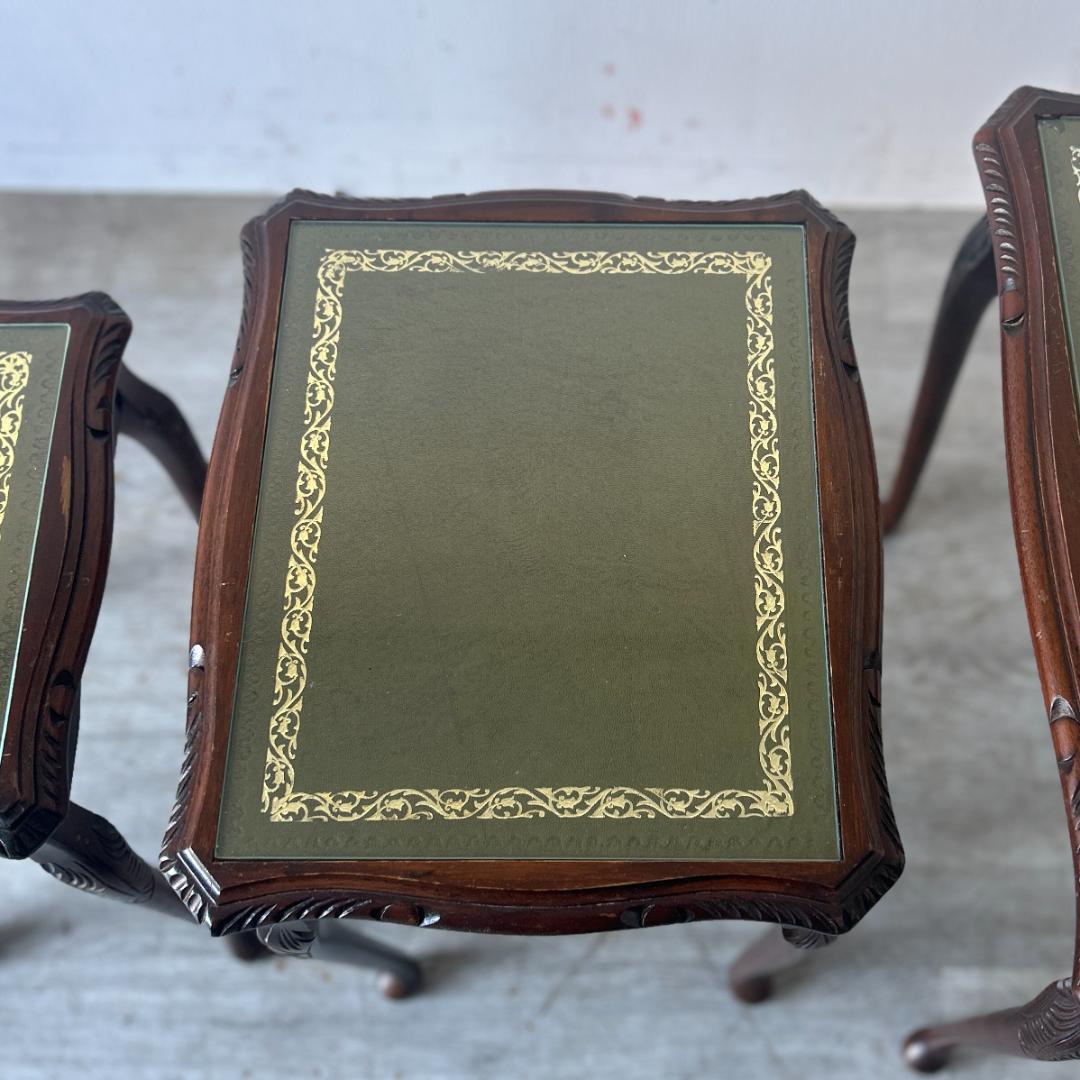 イギリス アンティーク家具 ガラストップ ネストテーブル 1960年頃 949A