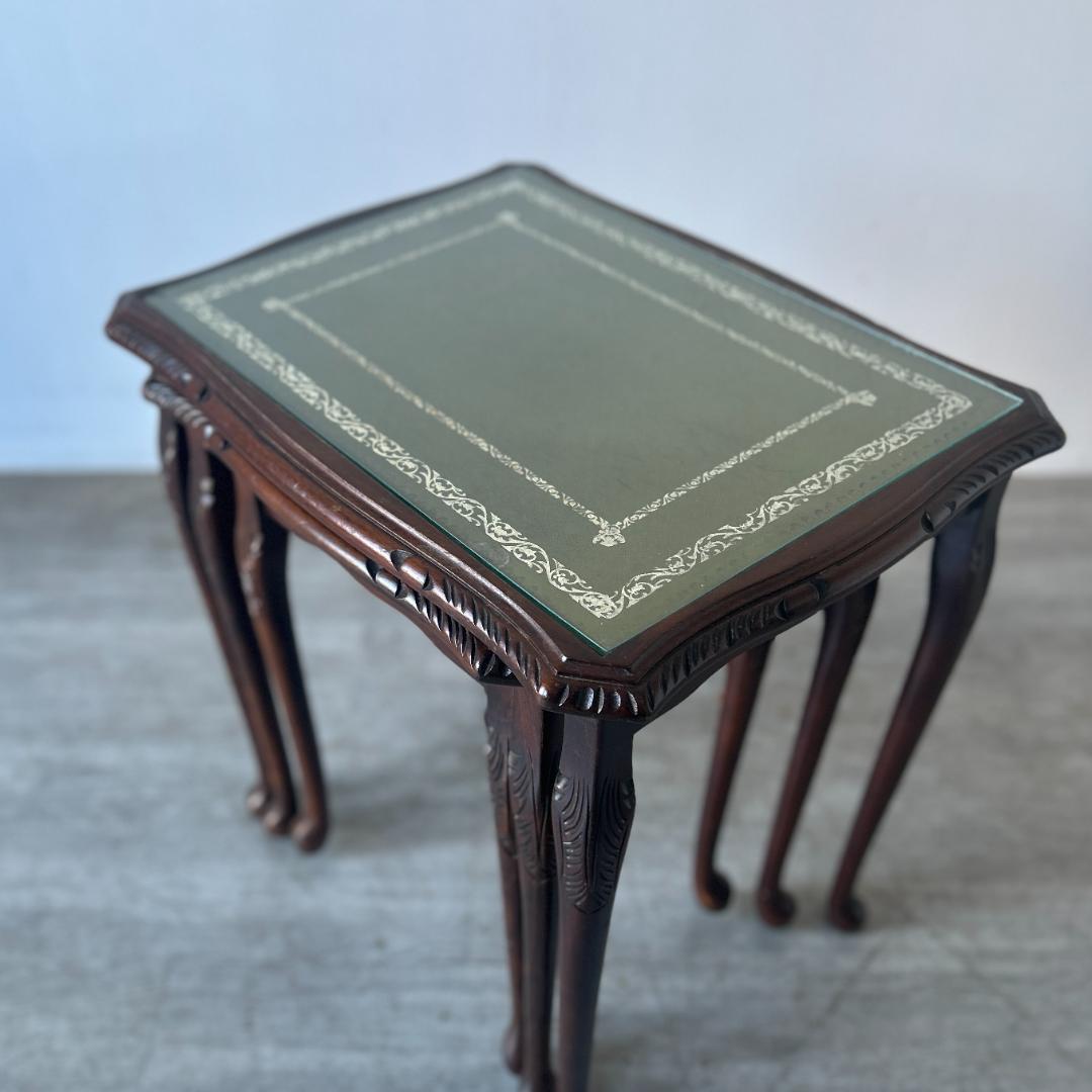 イギリス アンティーク家具 ガラストップ ネストテーブル 1960年頃 949A