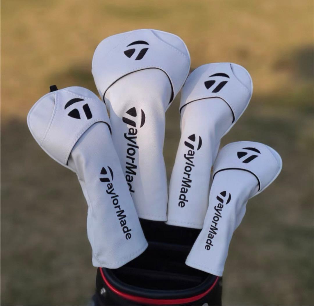 【新製品4点セット】テーラーメイドシンプルユニセックスゴルフクラブカバー 白色