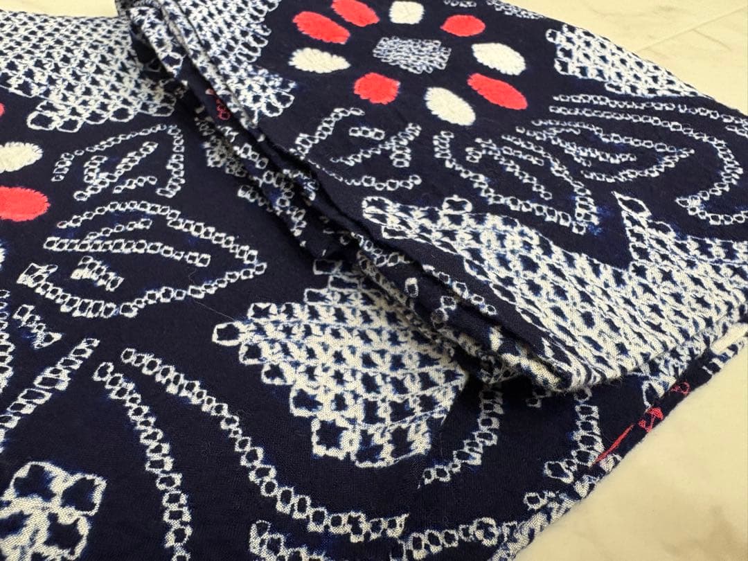 夏物 浴衣 有松絞り藍染 花