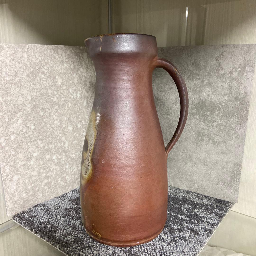 清水妙子　備前焼　水差し　ピッチャー　作家物　25センチ