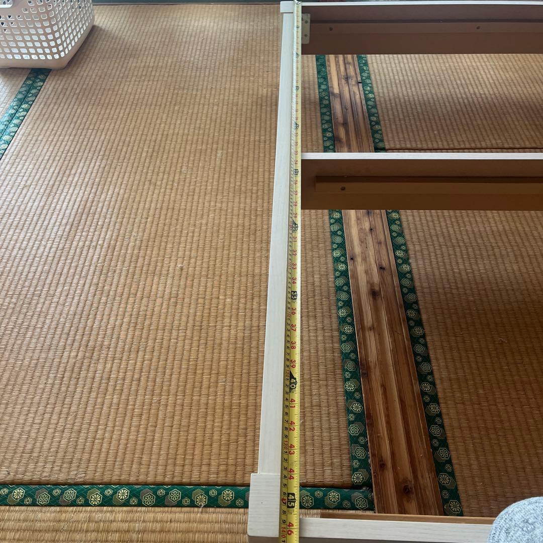 木製ダブルベッドフレーム 収納棚付き（コンセント2個口）