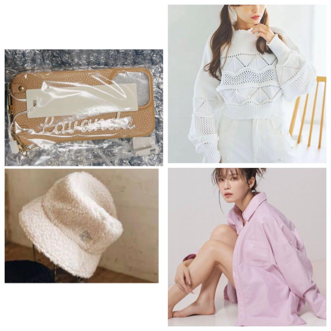 LAVANDA 宇野実彩子　ニット&バケハ&スマホケース&シャツ