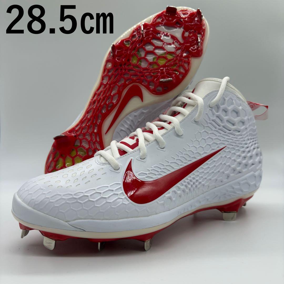 NIKE 野球 スパイク ホワイト レッド 白 赤 28.5㎝ ミドルカット