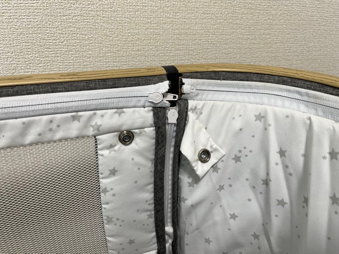 【美品】HZDMJ ベビーベッド　グレー