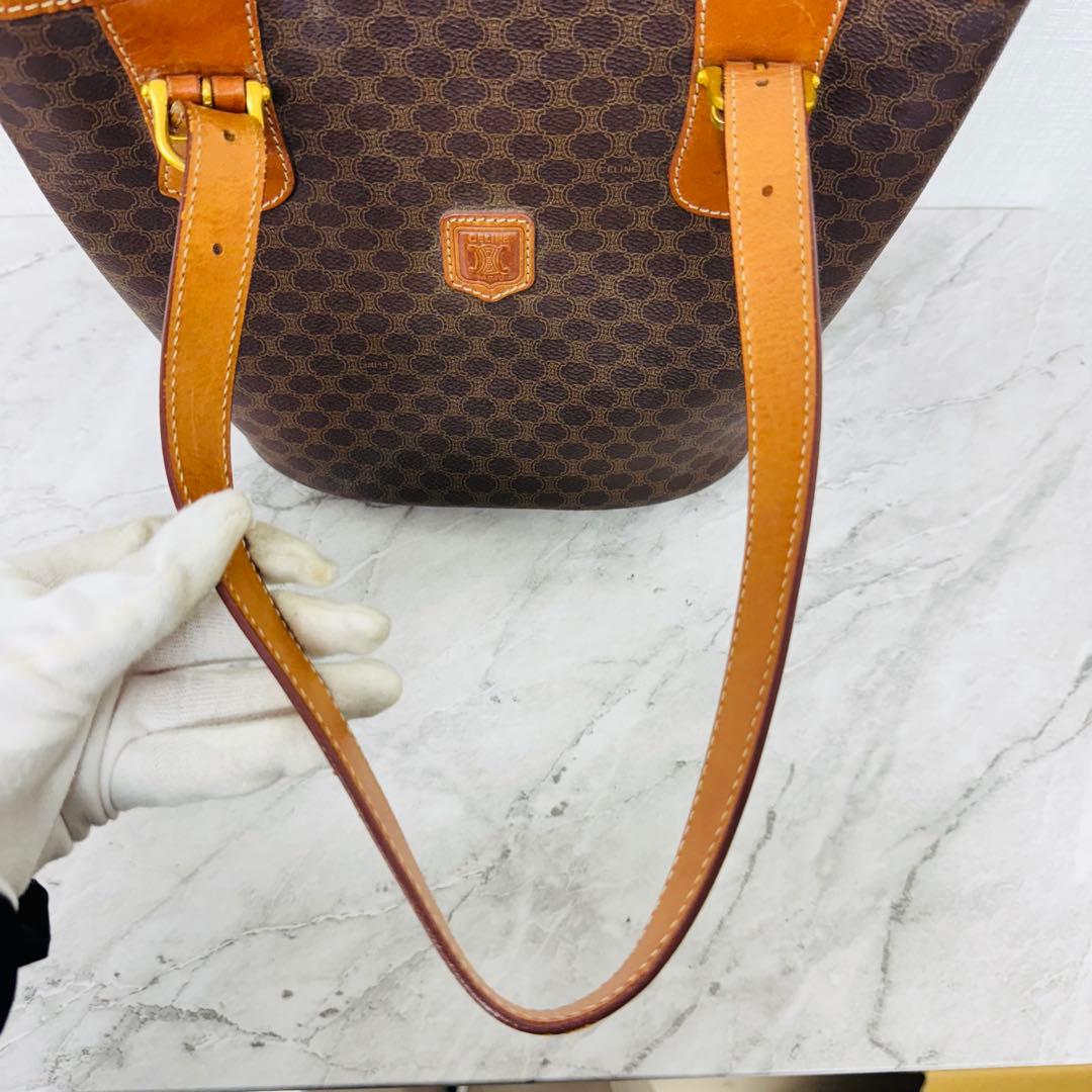 ✨CELINE✨セリーヌ✨マカダム柄✨レザー✨ブラウン✨トートバッグ✨